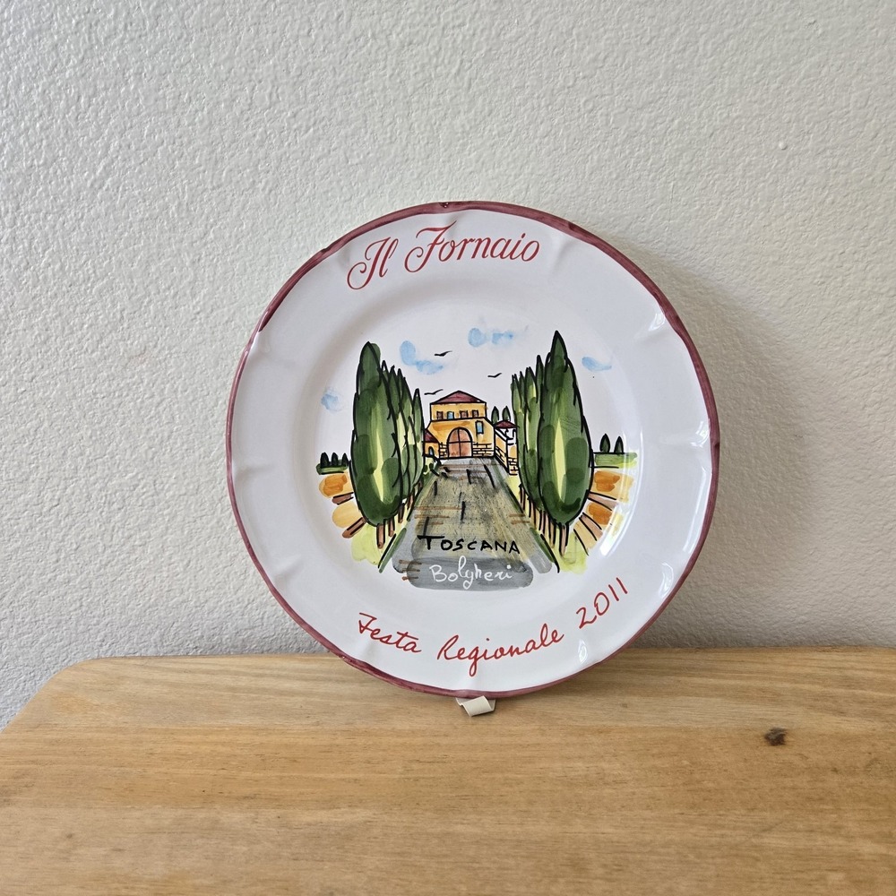 IL FORNAIO FESTA Regionale 2011 TOSCANA Bolgheri 10" Ceramic PIate Italy Pottery